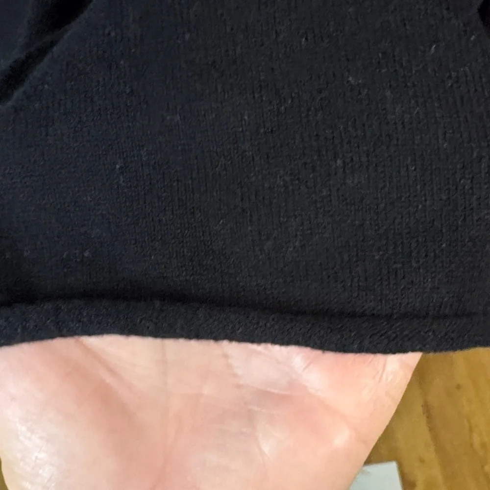 Another Love Short Sleeve Black Cotton Blend Knit Blouse XL